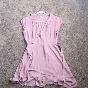 Aritzia baby pink wrap dress